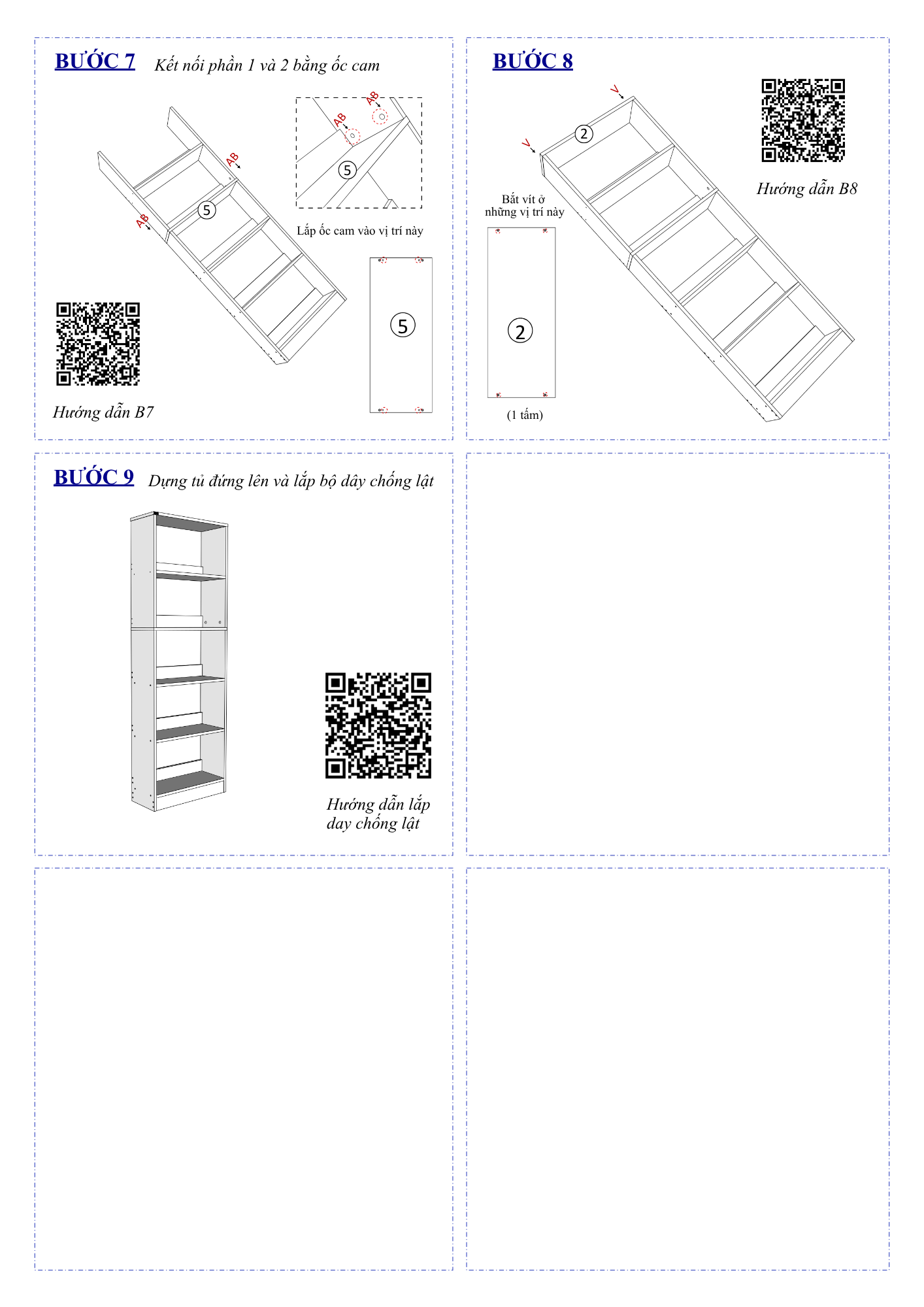 Hướng Dẫn Lắp Ráp Kệ Sách FB74 FIVO 60cm