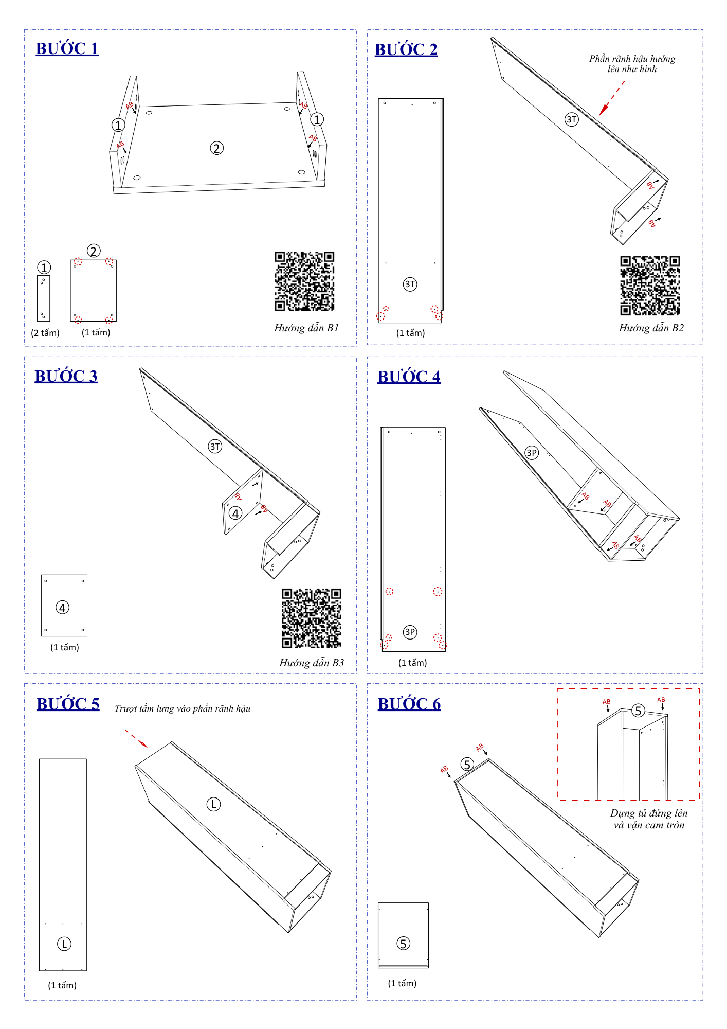 Hướng Dẫn Lắp Ráp Tủ Quần Áo Gỗ FC06 FIVO Đồ Treo