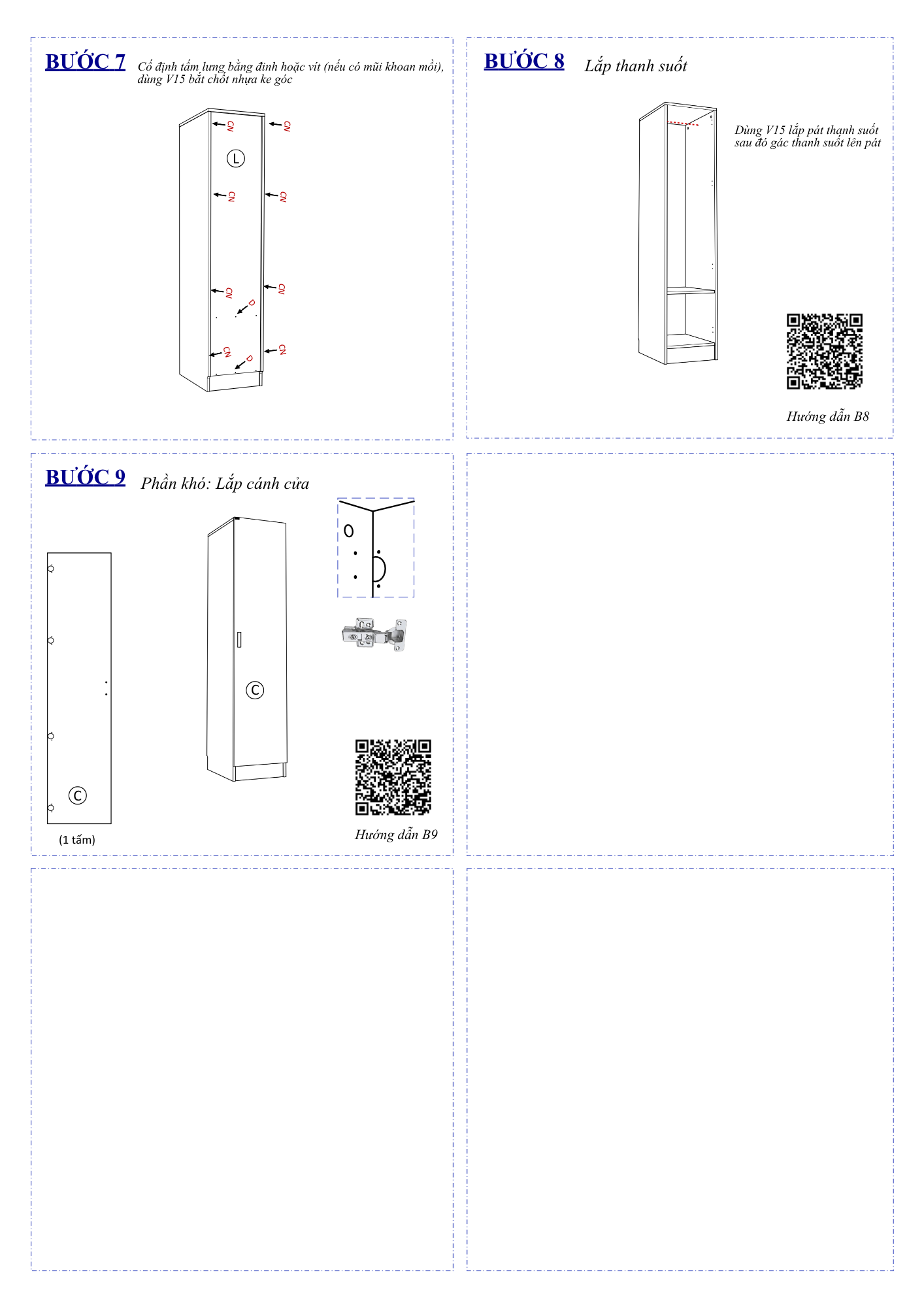 Hướng Dẫn Lắp Ráp Tủ Quần Áo Gỗ FC06 FIVO Đồ Treo