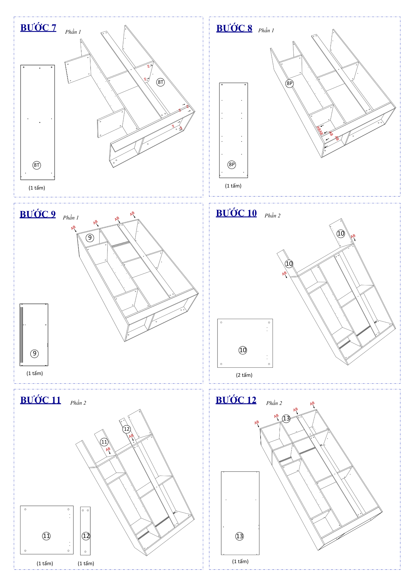 Hướng dẫn lắp ráp FC31 FIVO Ngang 120cm, Cao 236cm
