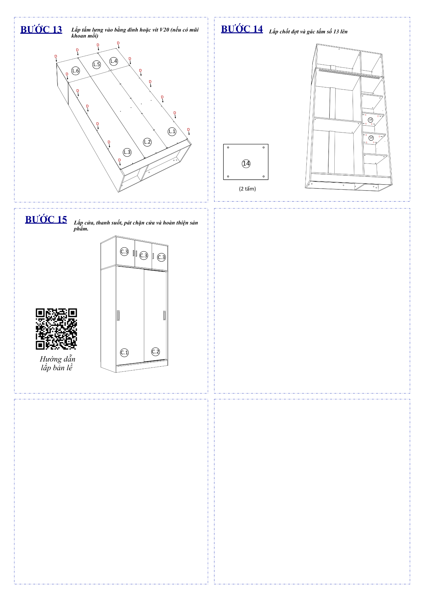 Hướng dẫn lắp ráp FC31 FIVO Ngang 120cm, Cao 236cm