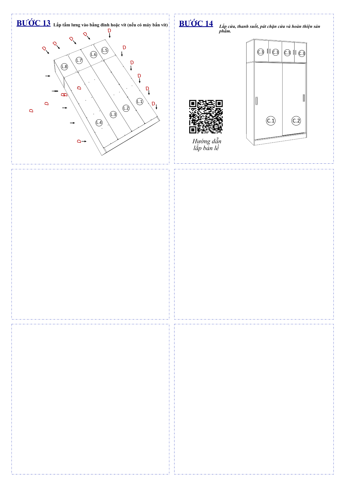 Hướng dẫn lắp ráp FC31 FIVO Ngang 140cm, Cao 236cm