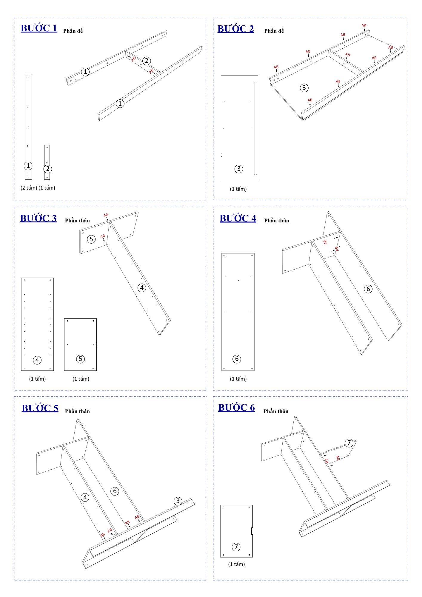 Hướng dẫn lắp ráp FC31 FIVO Ngang 160cm, Cao 236cm