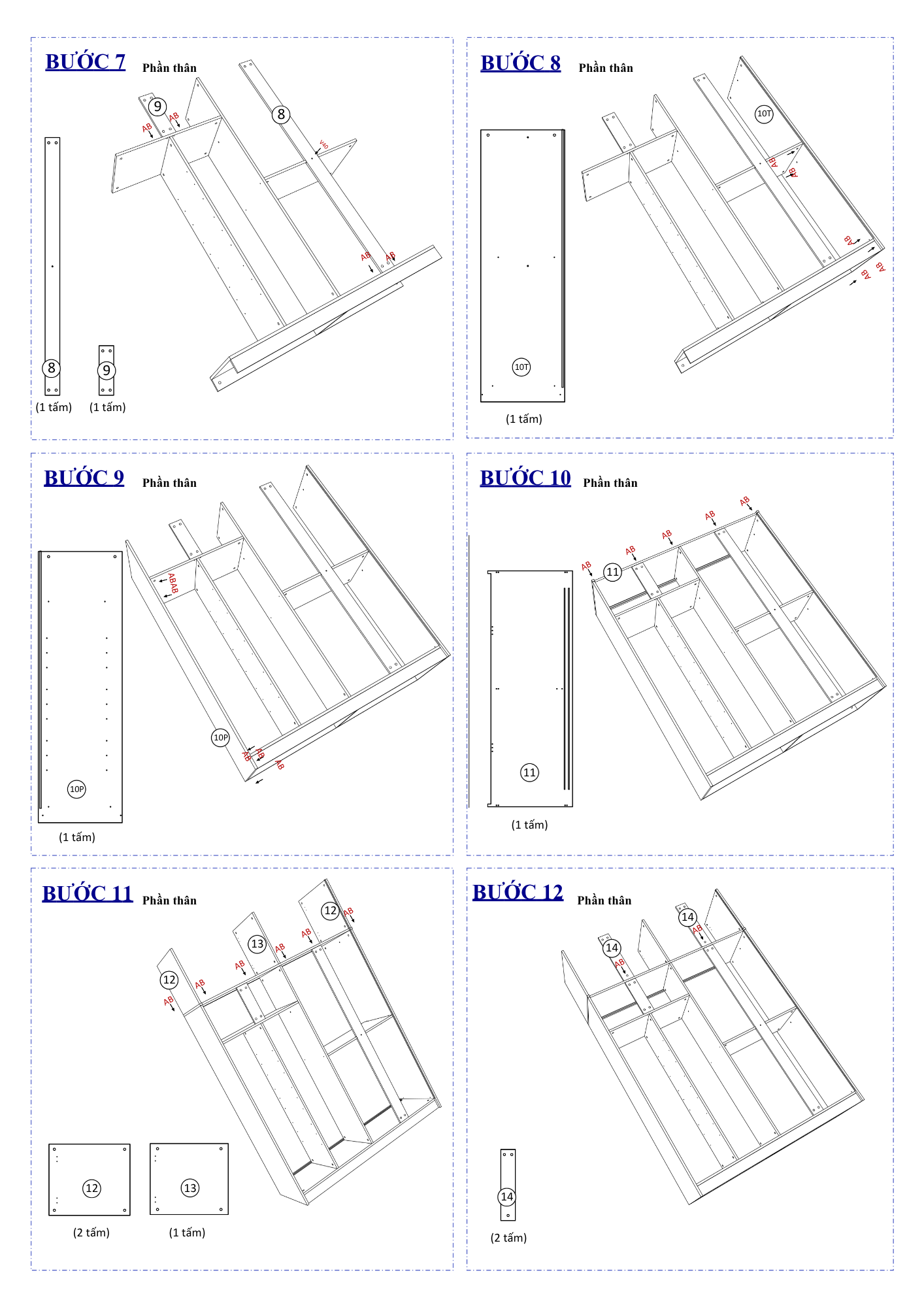 Hướng dẫn lắp ráp FC31 FIVO Ngang 160cm, Cao 236cm