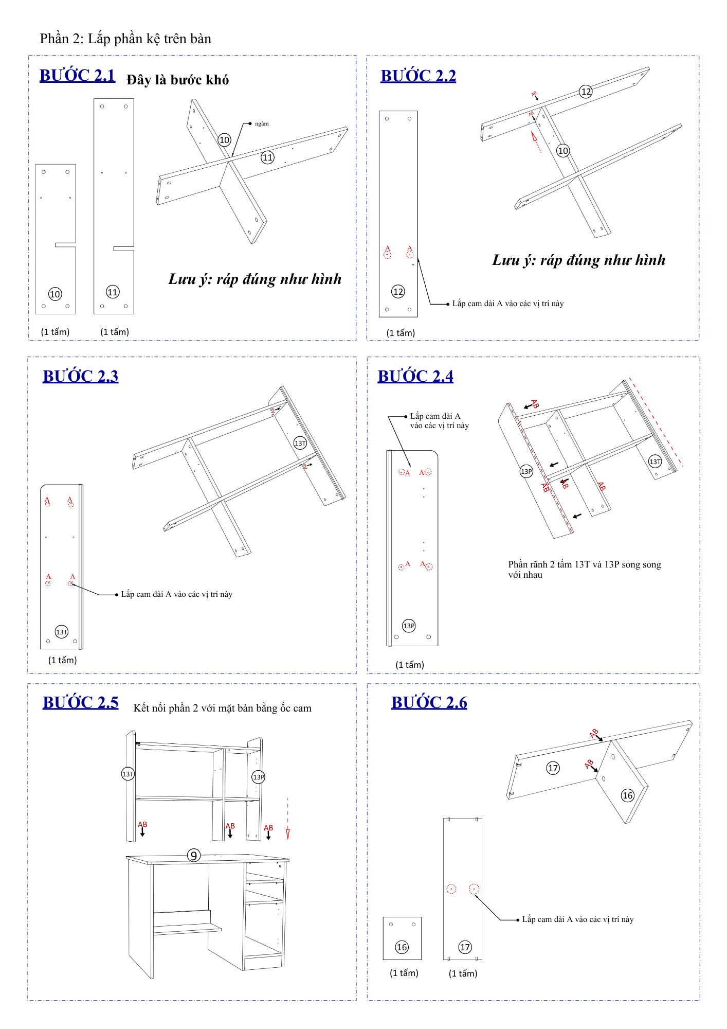 Hướng dẫn lắp ráp Bàn Làm Việc FD05 FIVO Cao 150cm