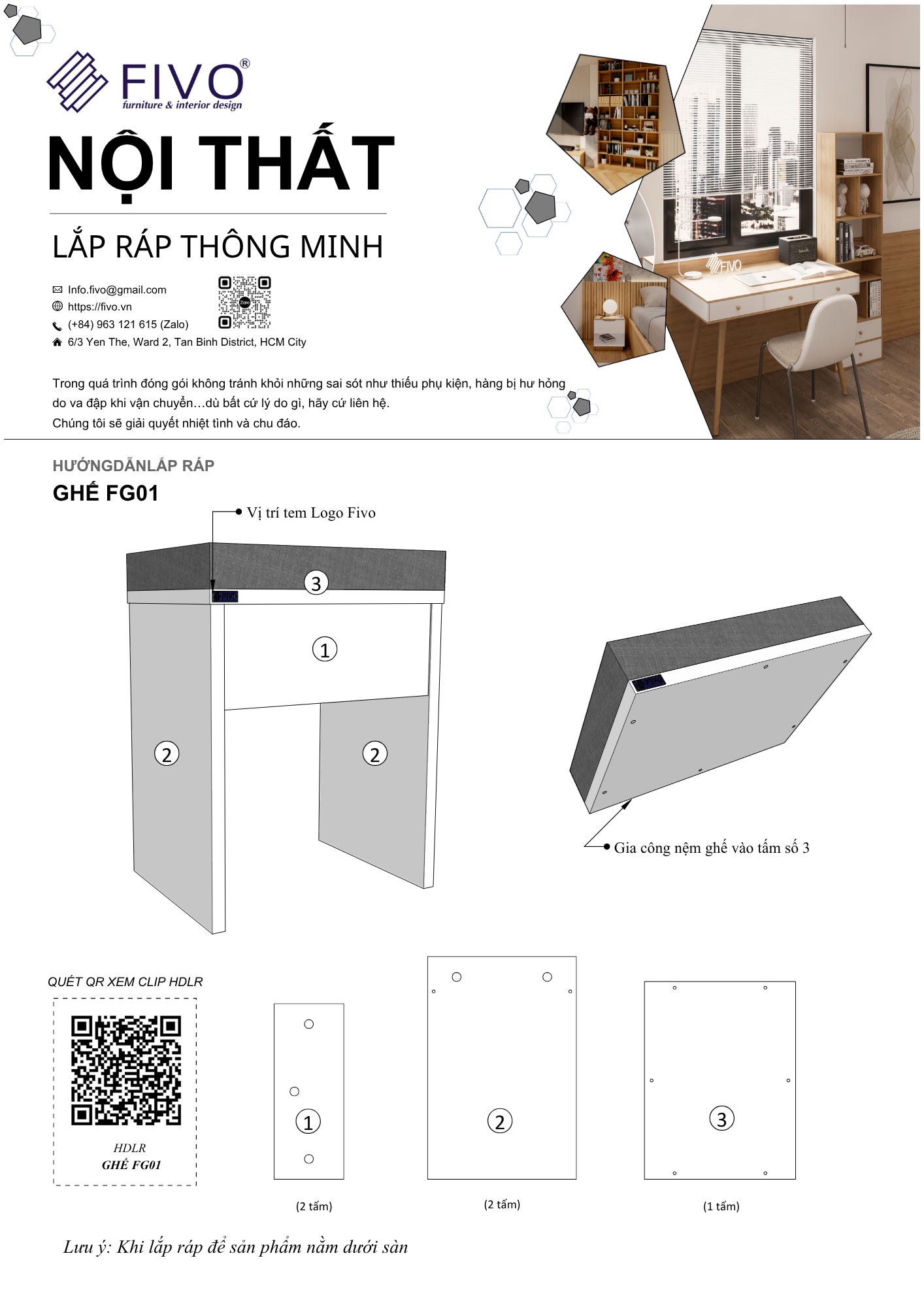 Hướng Dẫn Lắp Ráp Ghế FG01 FIVO