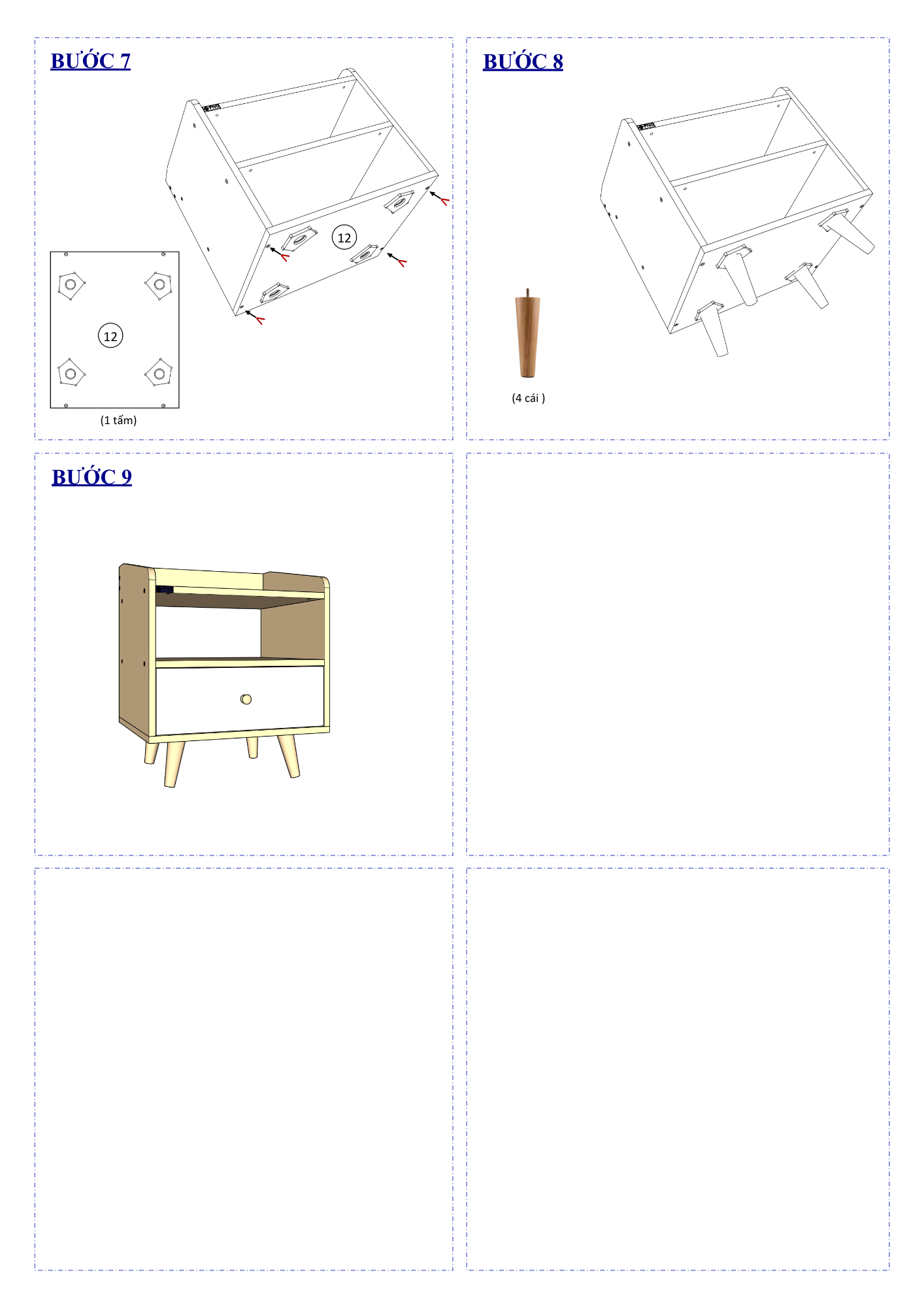 Hướng Dẫn Lắp Ráp Tủ Đầu Giường Một Hộc FT20 FIVO
