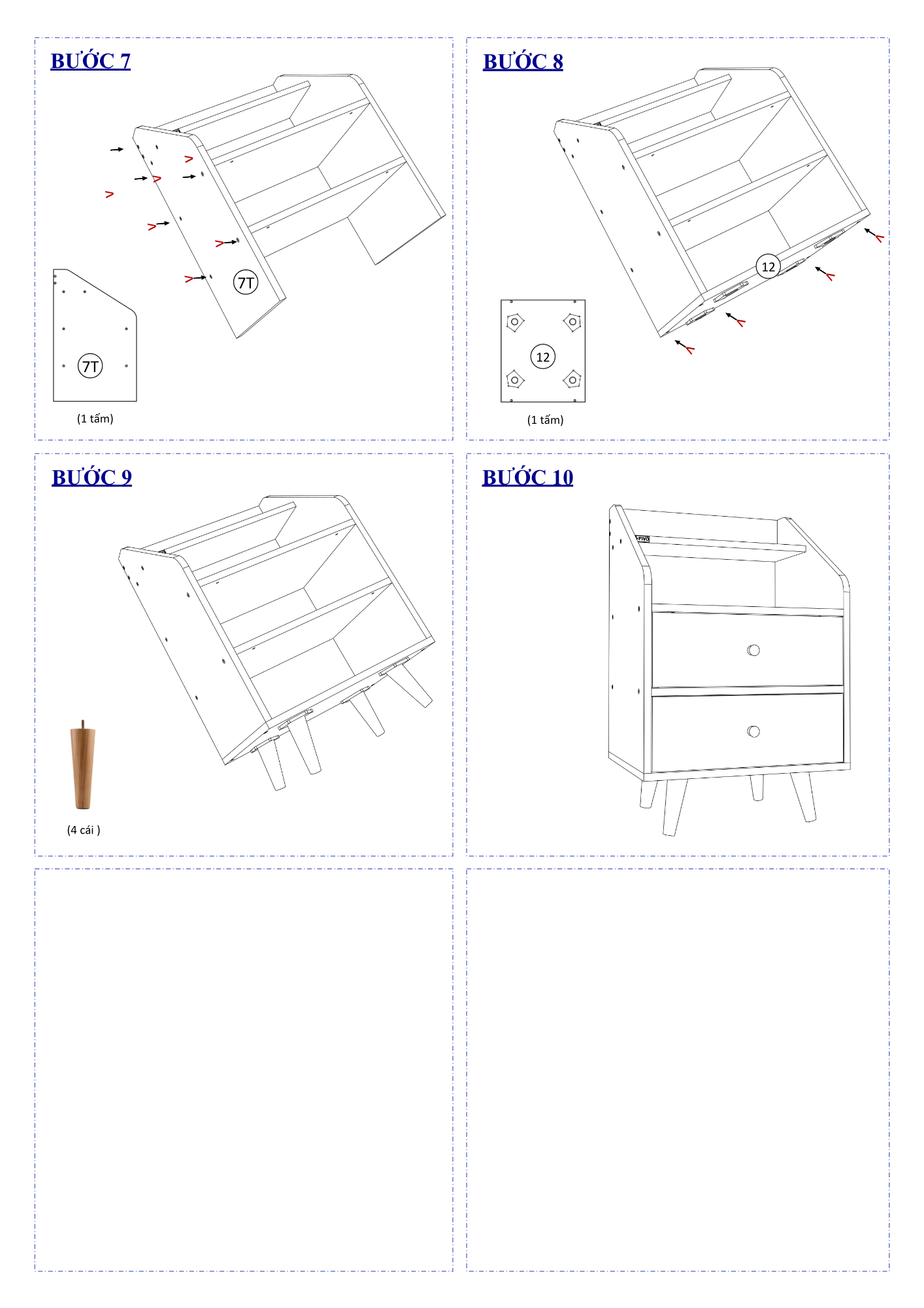 Hướng Dẫn Lắp Ráp Tủ Đầu Giường Gỗ Hai Hộc FT30 FIVO