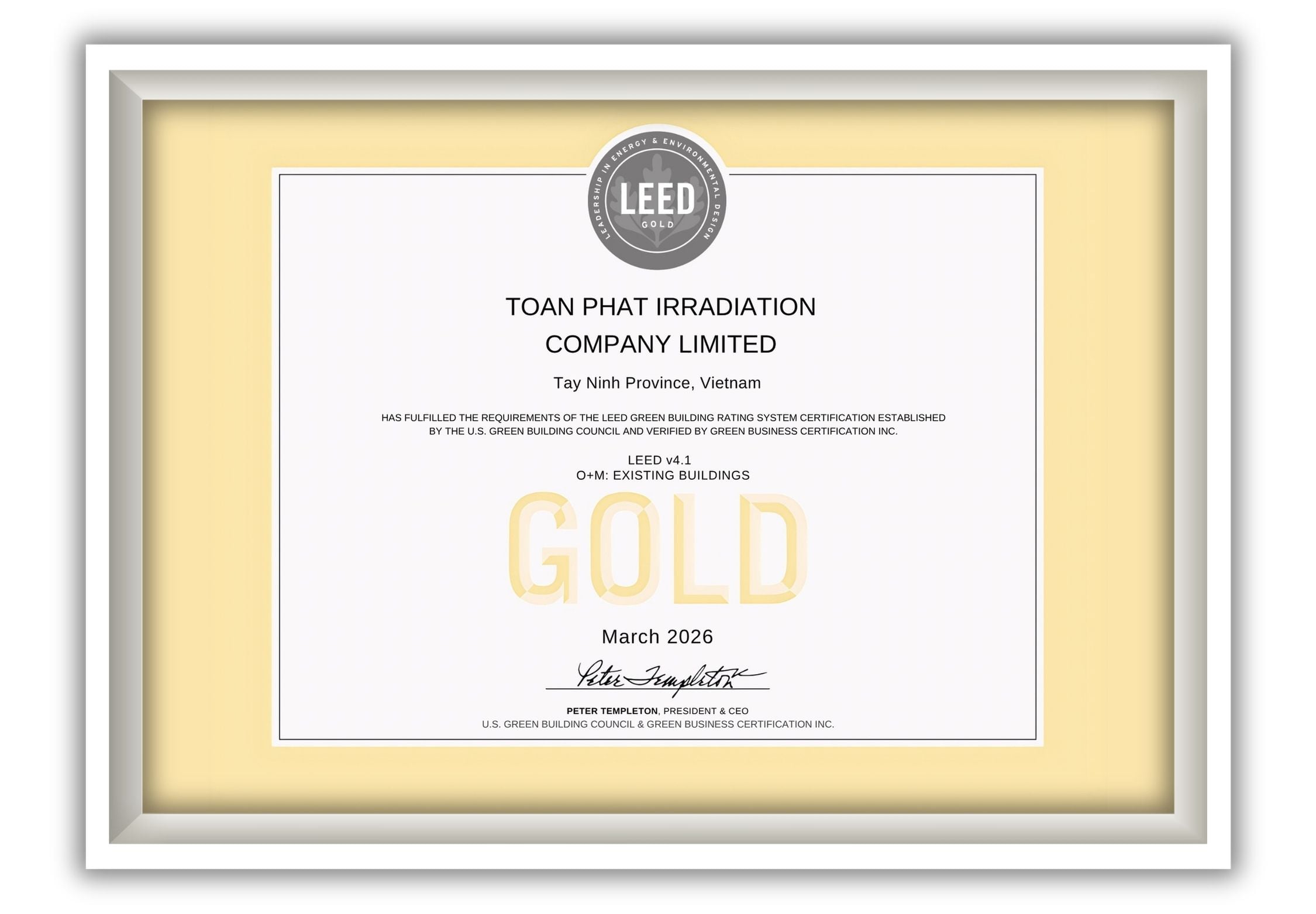 CHỨNG NHẬN LEED GOLD - NHÀ MÁY CHIẾU XẠ TOÀN PHÁT.jpg