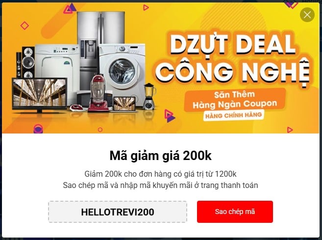 Popup khuyến mãi