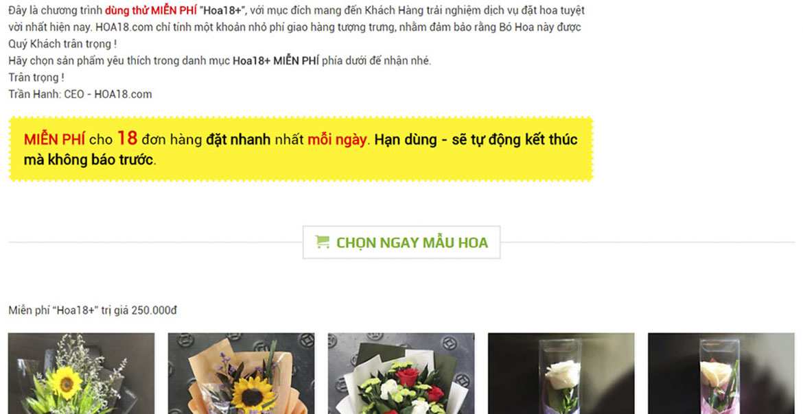 Gã điên bán hoa - Hoa18 .com