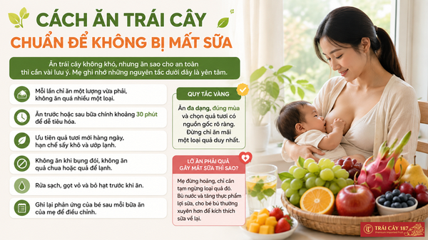 Cách ăn trái cây để không bị mất sữa