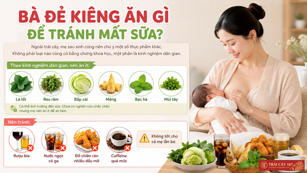 Những loại trái cây gây mất sữa mẹ nên hạn chế