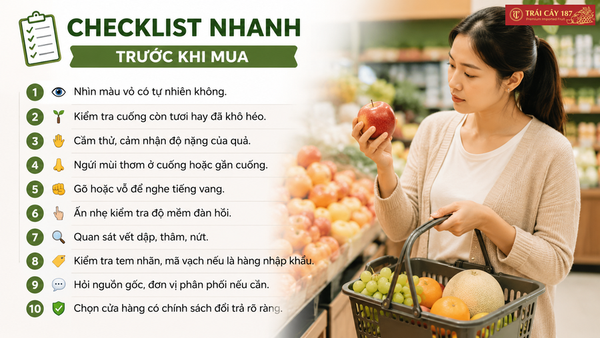 Các nguyên tắc khi lựa chọn trái cây tươi ngon
