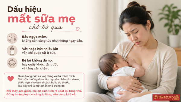 Dấu hiệu mất sữa mẹ chớ bỏ qua