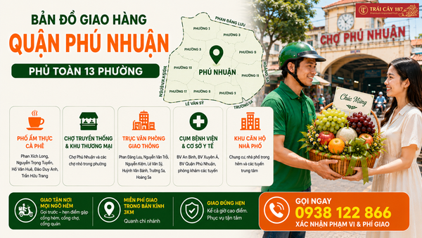 Địa điểm giao hàng giỏ trái cây nhập khẩu tại quận Phú Nhuận đa dạng