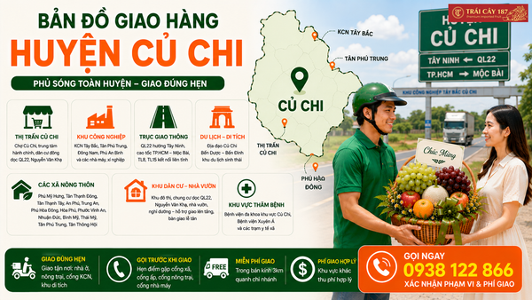 Dịch vụ giao nhanh giỏ trái cây nhập khẩu tại Củ Chi