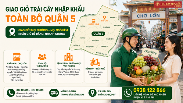 Giỏ hàng giỏ trái cây nhâp khẩu quận 5 nhanh gọn