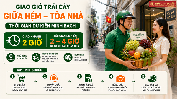 Giao nhanh giỏ trái cây quận Gò Vấp đảm bảo đúng giờ