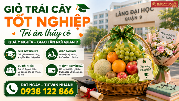 Đặt hàng online giỏ trái cây nhập khẩu quận 9 tri ân, cảm ơn