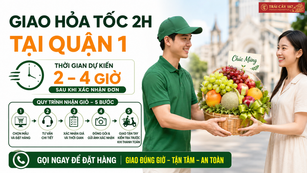 Quy trình đặt hàng giỏ trái cây nhập khẩu quận 1 của Trái cây 187