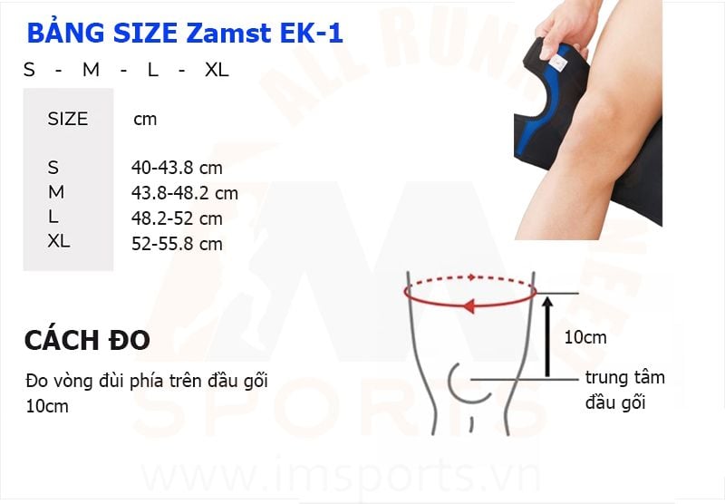 Bảng size Zamst EK 1