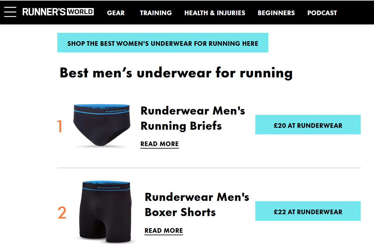 Lót Chạy Bộ Nữ Runderwear Women's