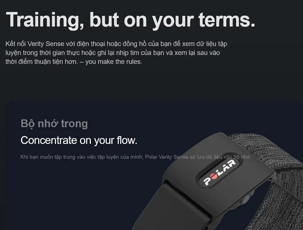 cam bien nhip tom quang hoc polar verity sense 19 Dây đo nhịp tim Polar Verity Sense OHR - YCB.vn