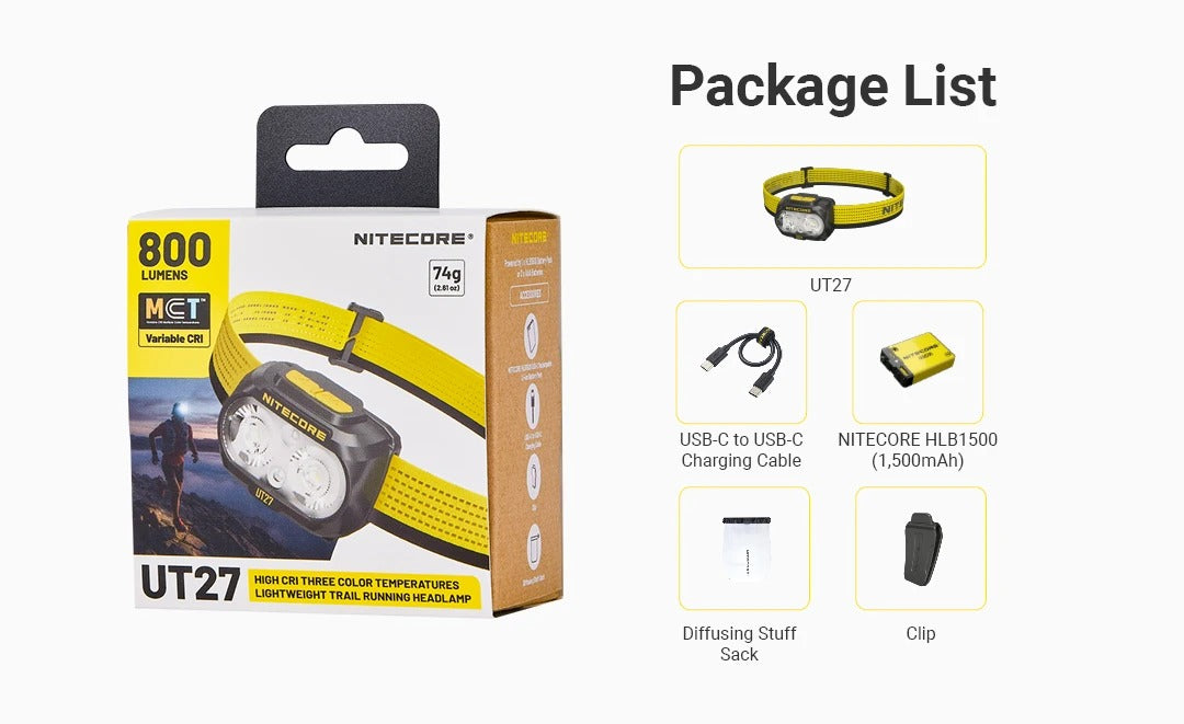 UT27 MCT (White) - 800 lumens – Nitecore Singapore