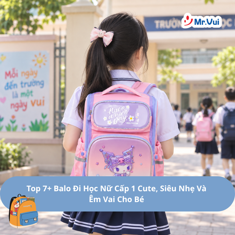 Top 7+ Balo Đi Học Nữ Cấp 1 Cute, Siêu Nhẹ Và Êm Vai Cho Bé