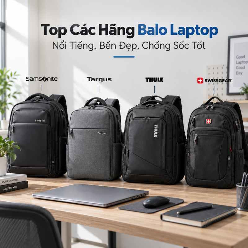 Top Các Hãng Balo Laptop Nổi Tiếng, Bền Đẹp, Chống Sốc Tốt