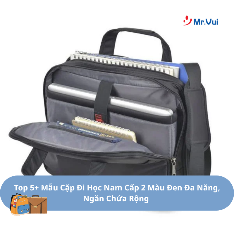 Top 5+ Mẫu Cặp Đi Học Nam Cấp 2 Màu Đen Đa Năng, Ngăn Chứa Rộng