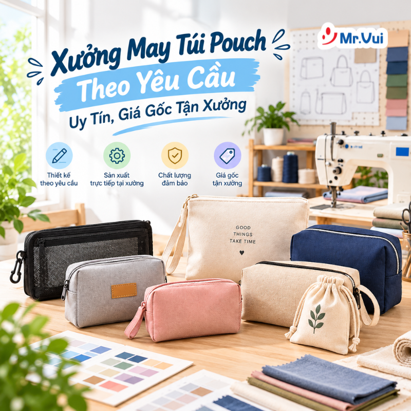 Xưởng May Túi Pouch Theo Yêu Cầu Uy Tín, Giá Gốc Tận Xưởng
