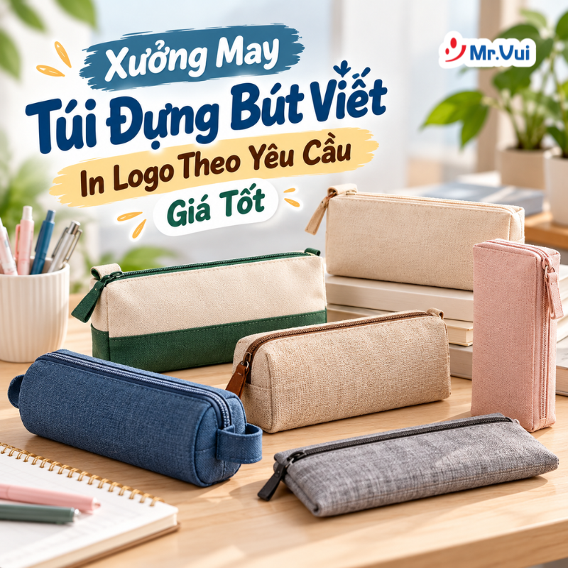 Xưởng May Túi Đựng Bút Viết In Logo Theo Yêu Cầu Giá Tốt