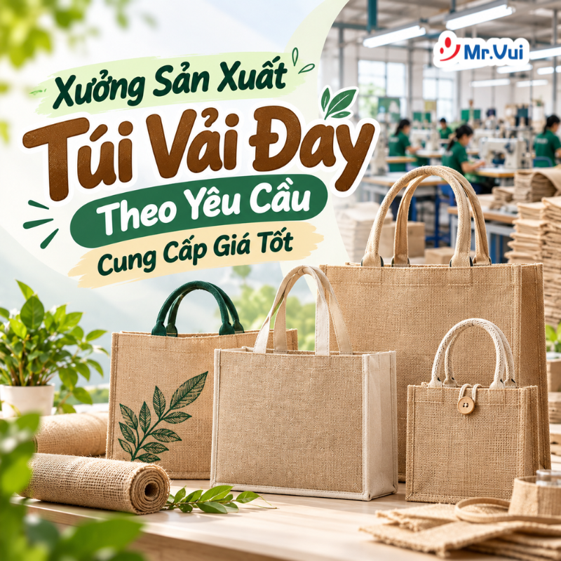 Xưởng Sản Xuất Túi Vải Đay In Logo Theo Yêu Cầu Giá Tốt
