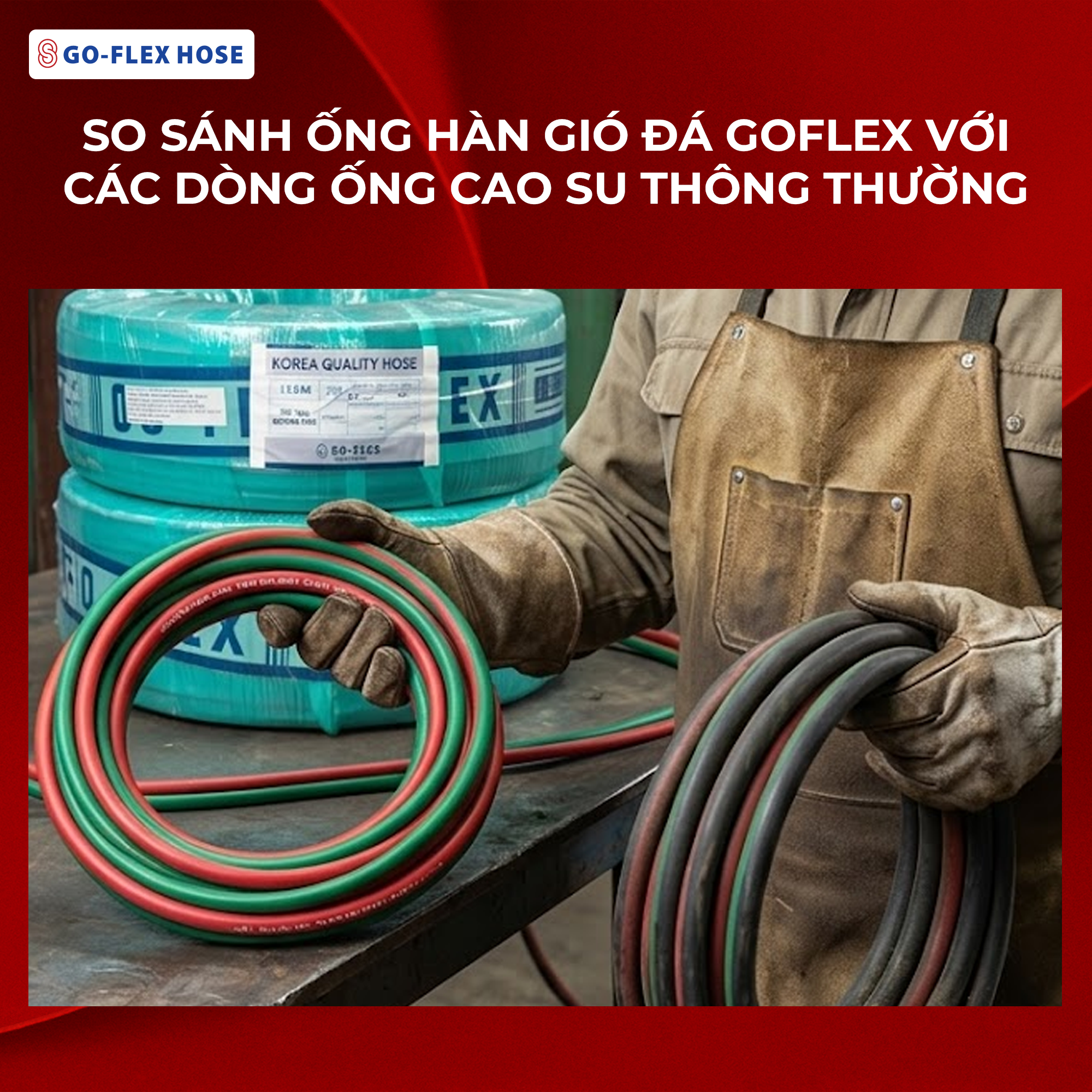 So Sánh Ống Hàn Gió Đá Goflex Với Các Dòng Ống Cao Su Thông Thường