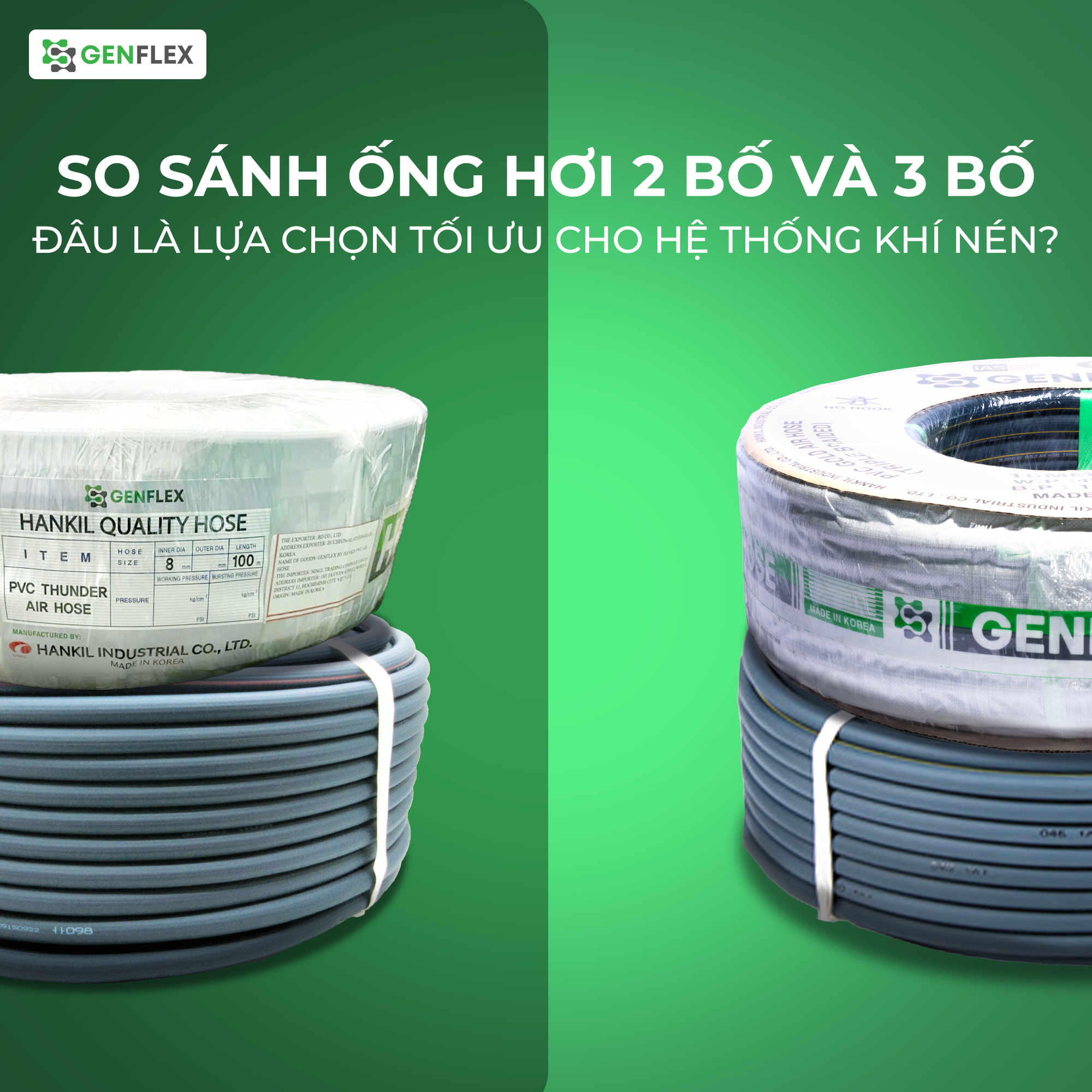 So Sánh Ống Hơi 2 Bố Và 3 Bố: Đâu Là Lựa Chọn Tối Ưu Cho Hệ Thống Khí Nén?
