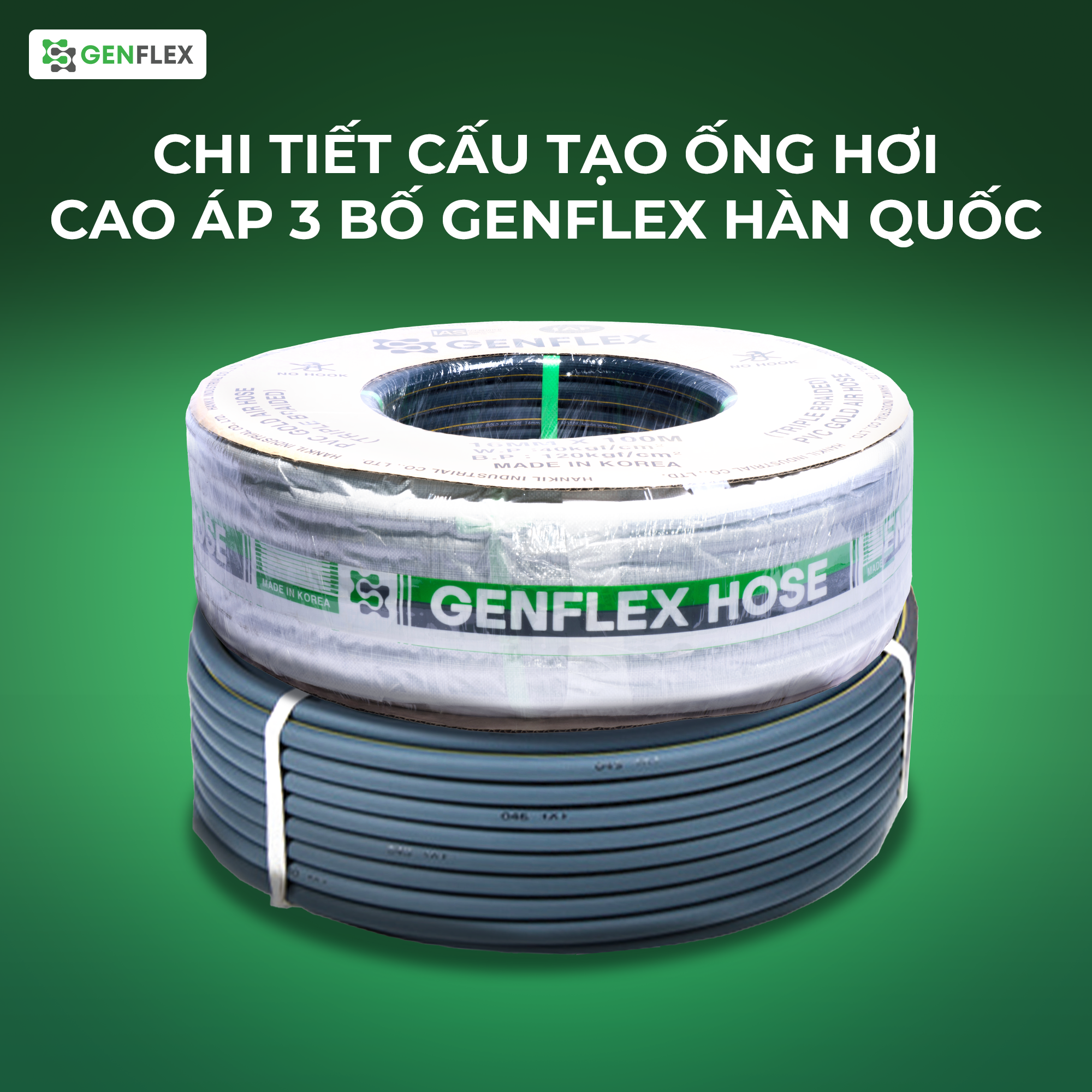 Chi Tiết Cấu Tạo Ống Hơi Cao Áp 3 Bố GENFLEX Hàn Quốc