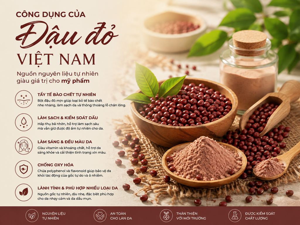 ĐẬU ĐỎ VIỆT NAM – NGUYÊN LIỆU THIÊN NHIÊN TIỀM NĂNG TRONG CHĂM SÓC DA