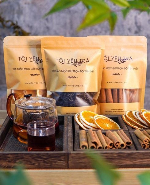 Combo trà cam quế kết hợp Hồng trà sahn tuyết