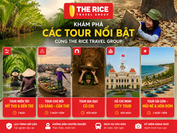 Tour du lịch của The Rice Travel Group riêng tư, lịch trình thoải mái
