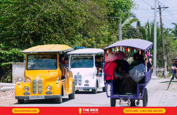 Experience a tuk-tuk ride exploring the roads of the Mekong Delta.