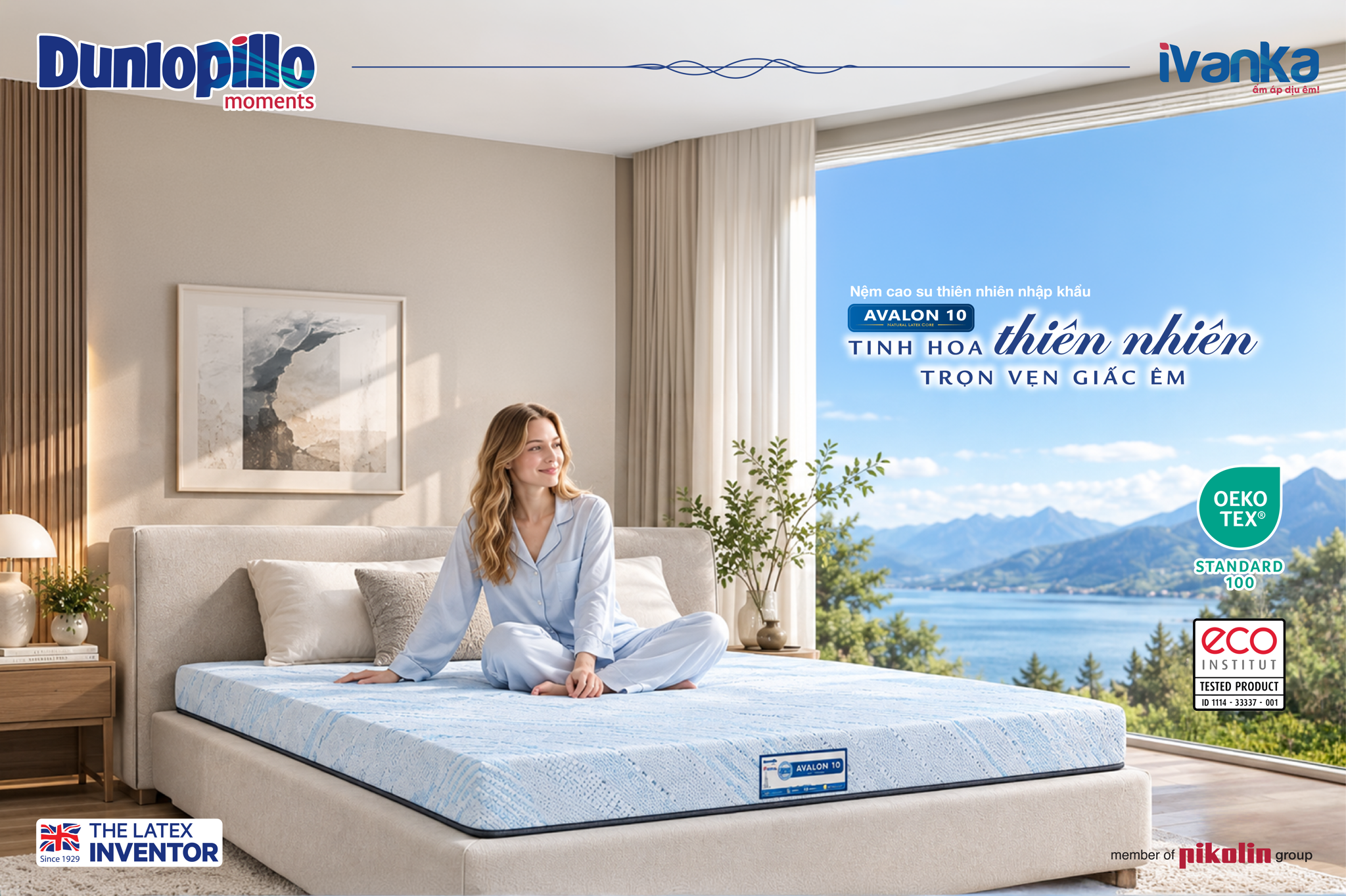 NỆM CAO SU THIÊN NHIÊN NHẬP KHẨU DUNLOPILLO AVALON 10