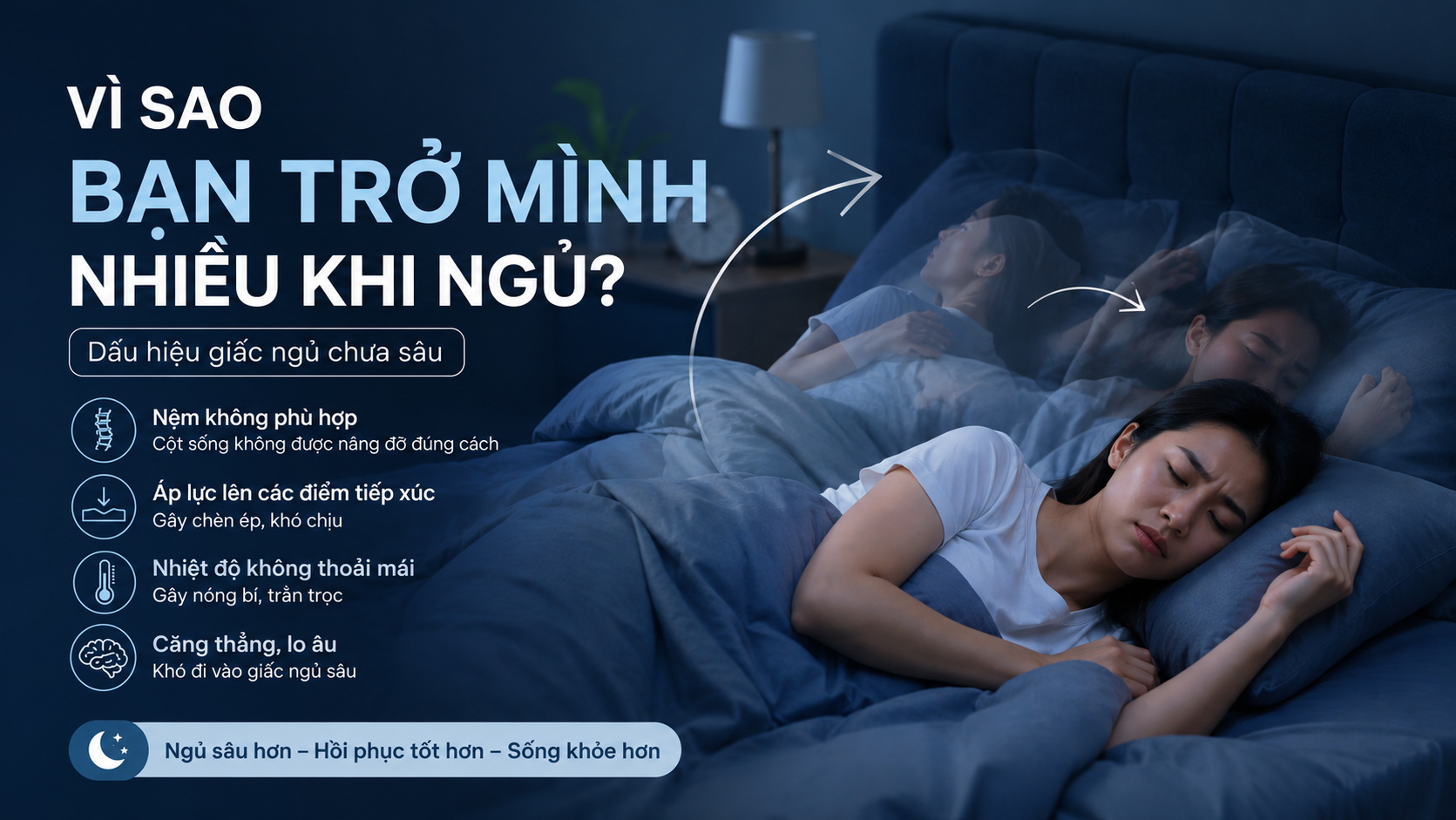 Vì sao bạn trở mình nhiều khi ngủ?