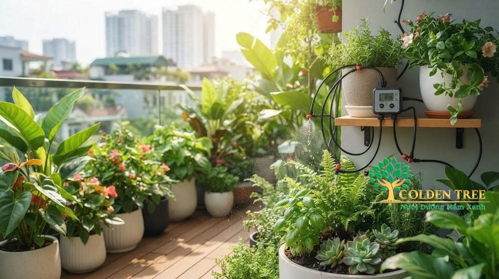 Hệ thống tưới cây tự động tại phường Định Công tiết kiệm