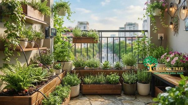 Hệ thống tưới cây tự động tại phường Láng – Tưới thông minh hiệu quả
