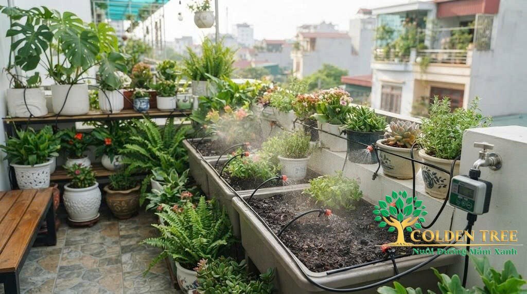 Hệ thống tưới cây tự động tại phường Nghĩa Đô thông minh