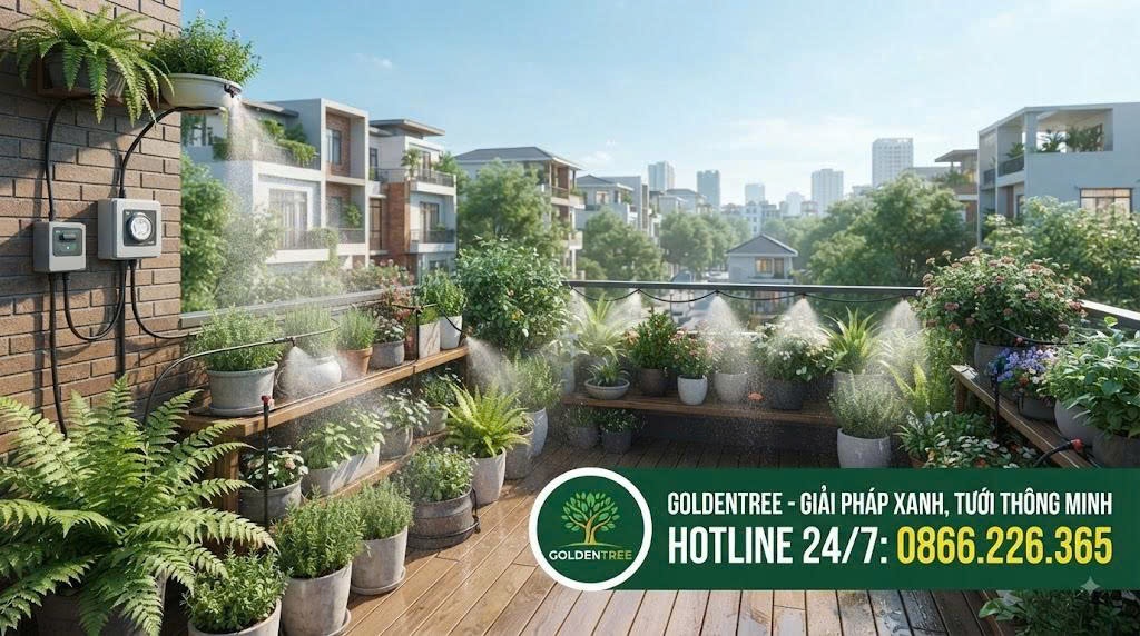 Hệ thống tưới cây tự động tại phường Ngọc Hà thông minh, tiết kiệm nước