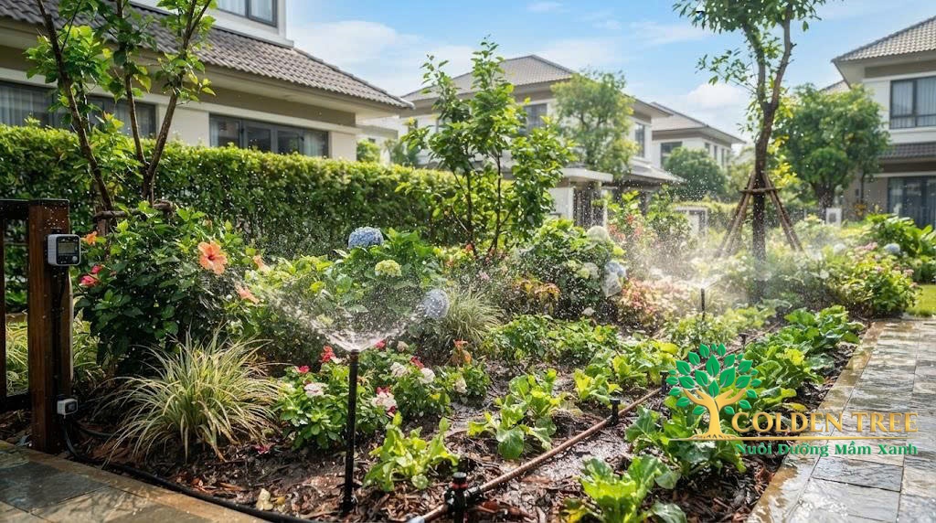 Hệ Thống Tưới Cây Tự Động Tại Phường Tây Tựu Tối Ưu Nước