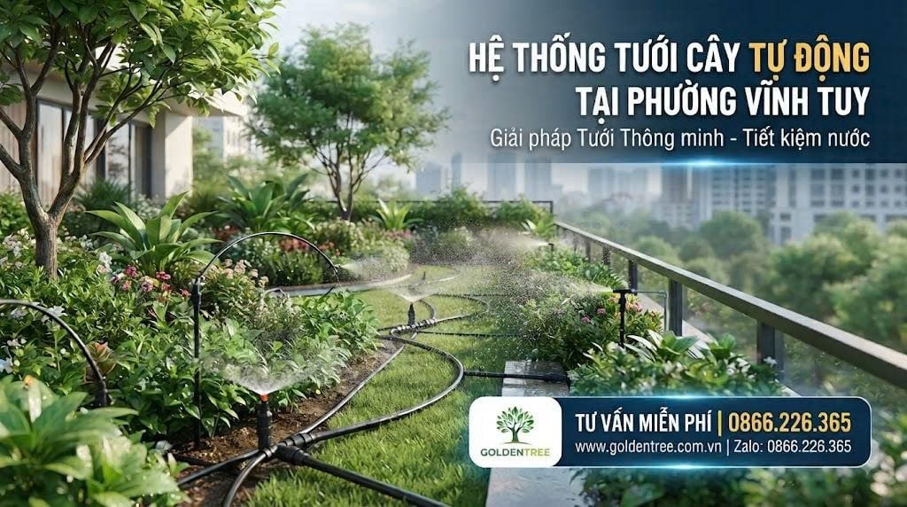 Hệ thống tưới cây tự động tại phường Vĩnh Tuy chuyên nghiệp